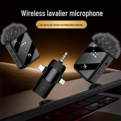 Microphone Cravate Sans Fil F11-2: Microphone Réducteur de Bruit 3-en-1 pour Streaming en Extérieur et Enregistrement Audio