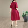 Short Sleeve Plus Size Vintage New In Dresses for Women Casual Loose Long Summer Dress