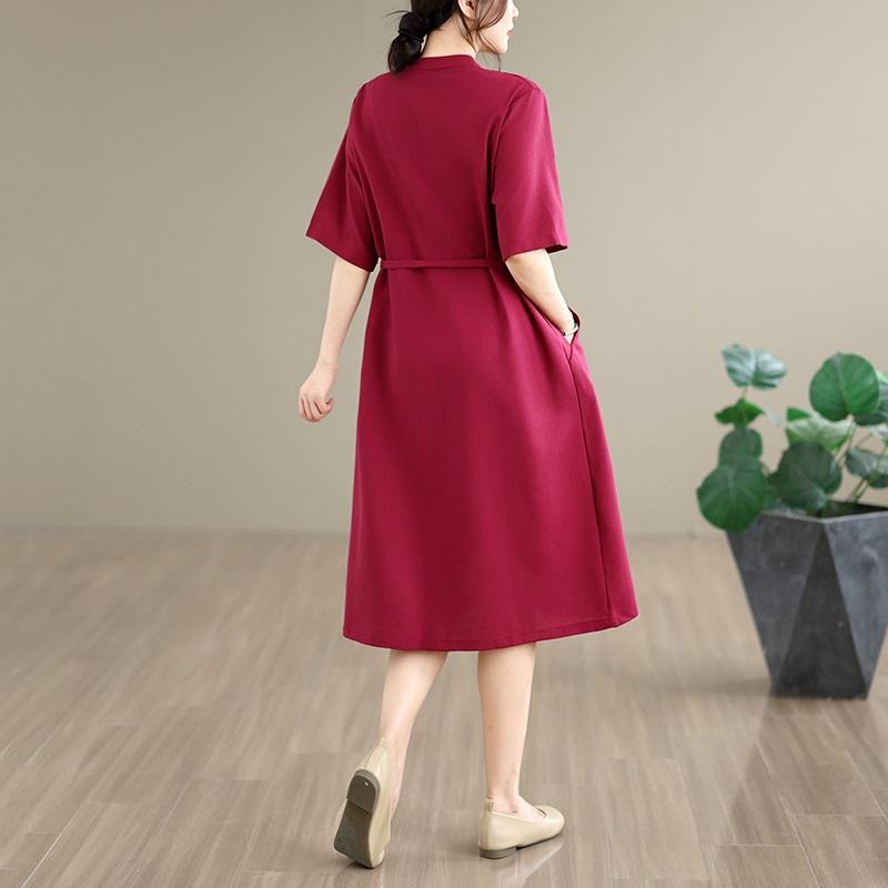 Short Sleeve Plus Size Vintage New In Dresses for Women Casual Loose Long Summer Dress