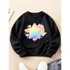 Kids Crewneck Sweatshirt,  Rainbow Stars, Butterflies & Hearts,Sports Casual  Top for Autumn Winter