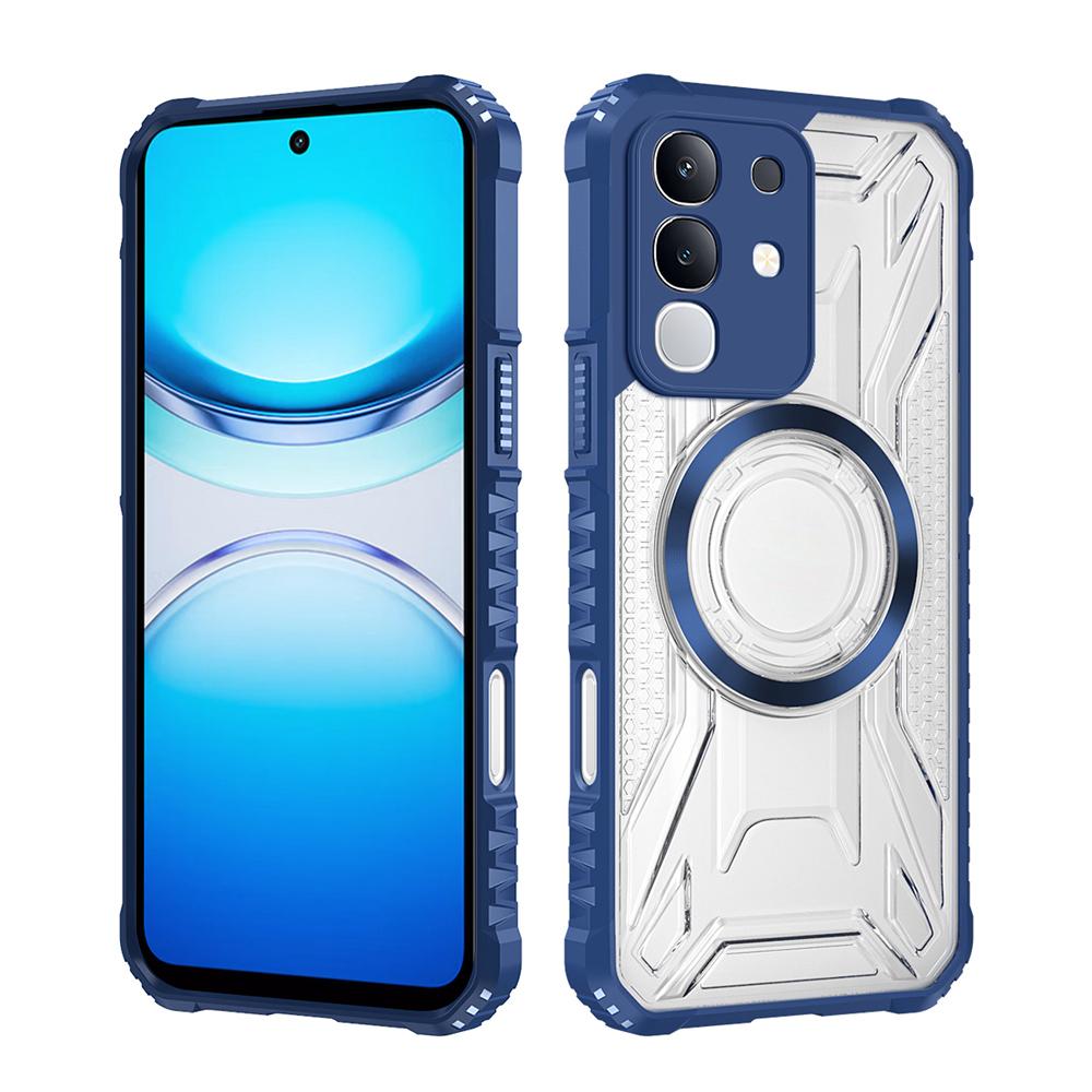 KEYSION Průhledný magnetický kryt pro VIVO Y29 4G Měkký silikon+PC Odolný Nárazuvzdorný Zadní kryt telefonu pro IQOO Z10X 5G