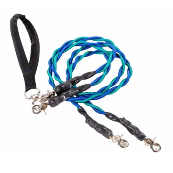 Double Bungee Dog Leash 360-degree Swivel Tangle-Free Dual Dog Leash Shock Absorbing