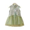 Girls' Chinese-Style Printed Summer Dress With Auspicious Phoenix Design Cool Mesh Cheongsam Dress