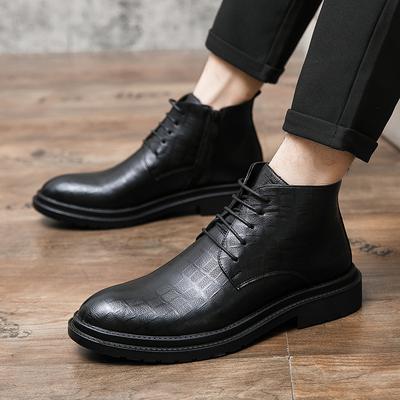 Leather Fashion Walking Shoes Men Luxury Brand Men's Ankle Boots Male Comfortable Low Top Casual Shoe New Lace-Up Mens Sneakers