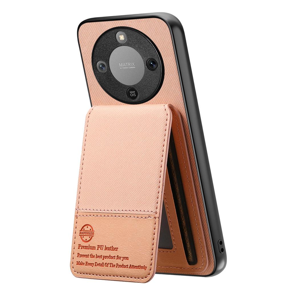 Phone Case For Honor Magic8 Lite 5G / X9d 5G / X70 5G Cloth Texture Leather + PC + TPU Cover with RFID Blocking Card Holder