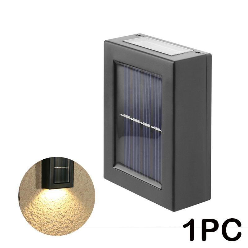 8PCS LED Solar Wall Lamp Outdoor Waterproof Up and Down Lighting Garden Decoration Solar Lights Stairs Fence Sunlight Lamp