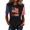 Women's Casual Short Sleeve T-Shirt 250 Years of Greatness Graphic Print Crew Neck Top Independence Day Themed Apparel