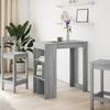 VidaXL Bar Table with Shelves Sonoma Grey Engineered Wood, Pub Table, High Table, Bar Stool Table, Table 854360