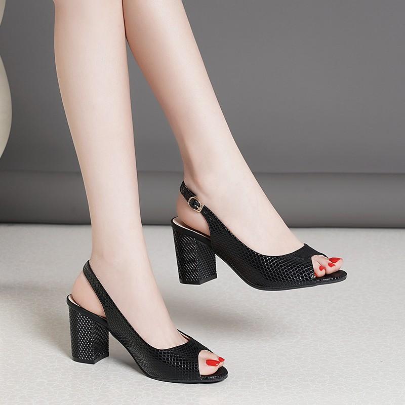 Women's Summer Casual Temperament Sandals 2024 New Style Trend Fashion Thick Heel Women Shoes Banquet Open Toe High Heels