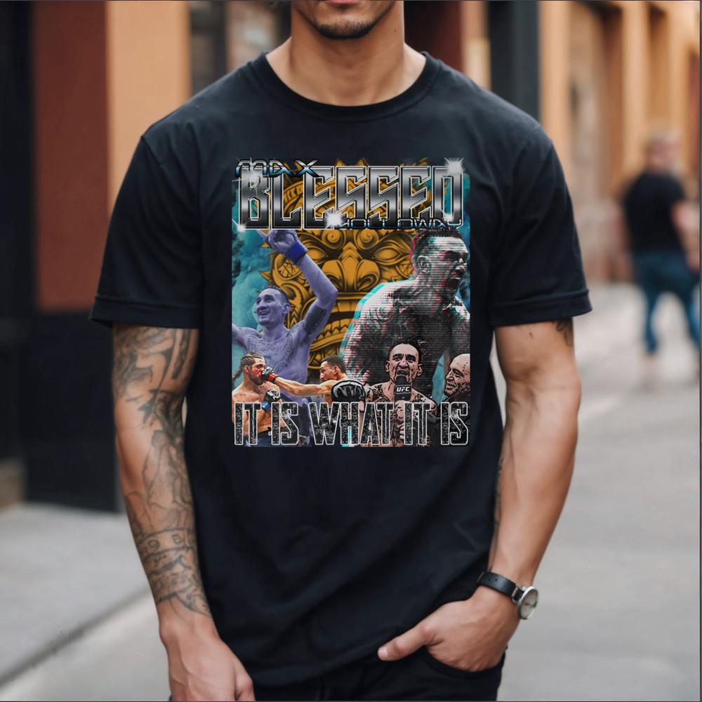 Max Holloway Baddest BMF Vintage Style 90s Bootleg MMA Graphic Design TShirt Unisex T-Shirt XXXL