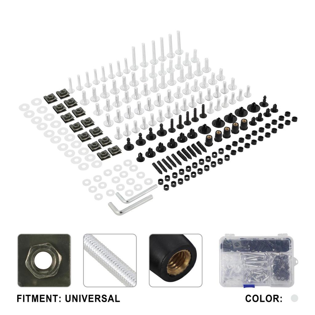 Universal Colored Screws for Large-Displacement Motorcycles, Sports Cars, Full Body Fairings, and Shells