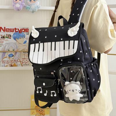 Schultasche hoher Wert Klaviertastatur Rucksack Schülerin niedliche Flügel große Kapazität Schultasche Grundschüler Campus Rucksack