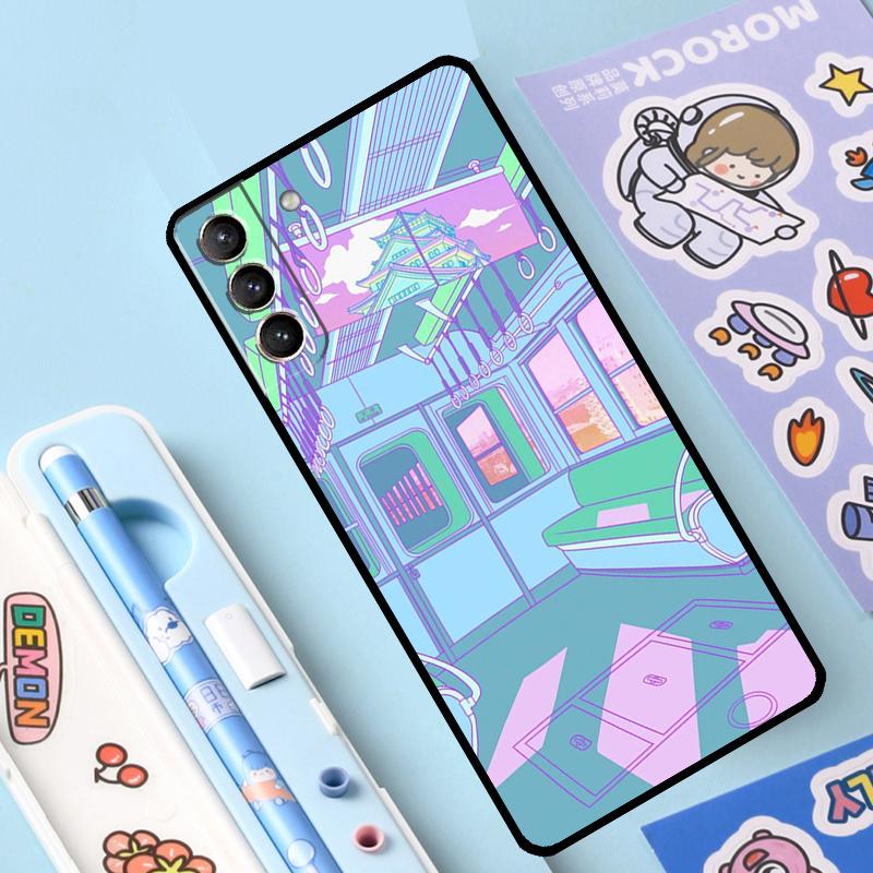 

Пастельный японский чехол с изображением города Киото для Samsung Galaxy S23 S22 S20 S21 Ultra S8 S9 S10 Note10 Plus Note20 Ultra S20 FE Galaxy S20