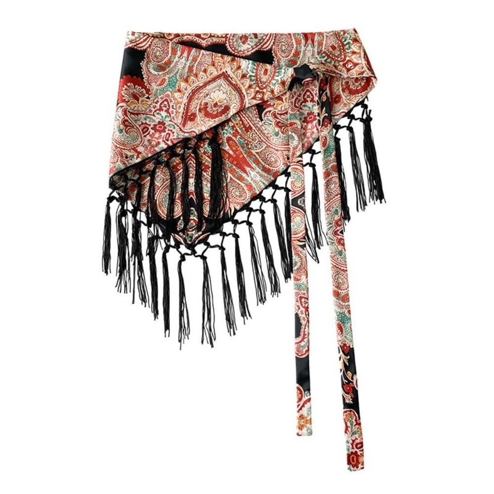 Foulard da vita boho con frange Cintura Raffinata Ricamata Frange Sciarpa per fianchi Cintura Nappa Primavera Estate