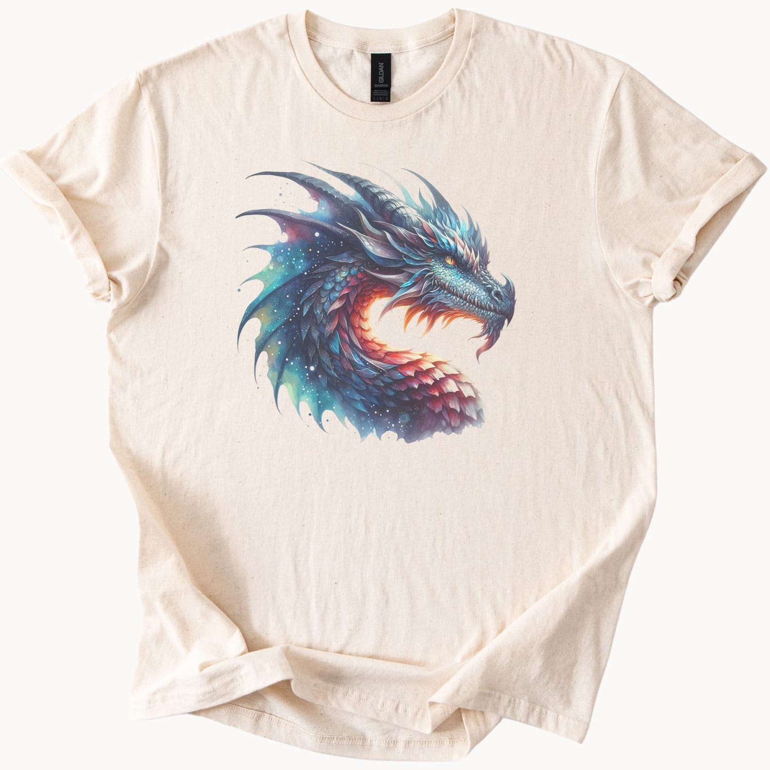 Celestial Galaxy Dragon Graphic T Shirt Fantasy Art Cosmic Blue Dragon Tee Mystical Creature Shirt Unique Dragon Lover Gift 120
