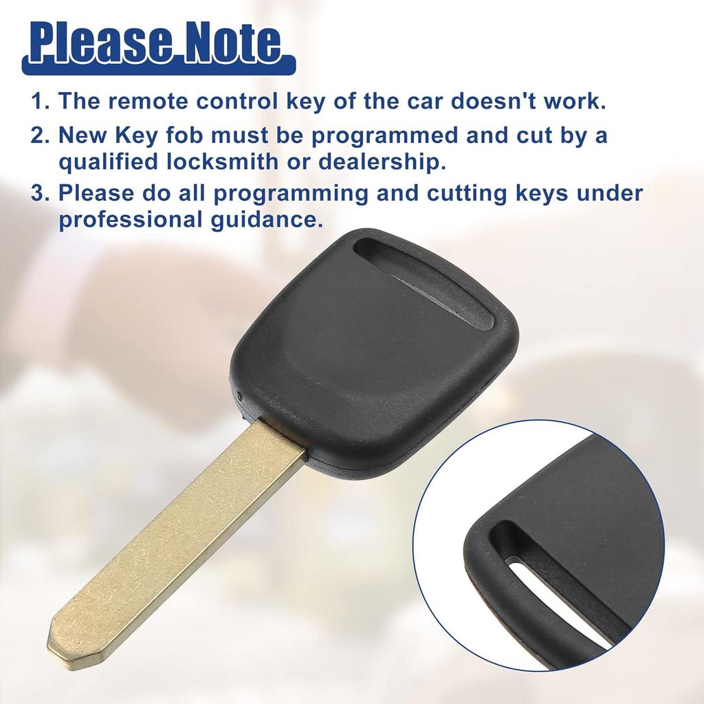 ACROPIX Uncut Ignition Transponder Key Fit for Honda Civic CR-V 2003-2005 for Element Odyssey S2000 2003-2004 HO01T5 35113-S0X-A01- Pack of 1 Black