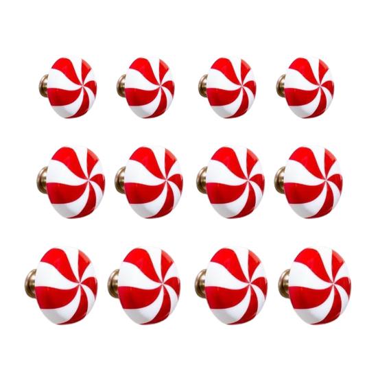 Yousheng Weihnachts-Schranktürgriff Knopfset Einfache Installation Neuheit Türknaufabdeckungen Weihnachtliche Festliche Heimdekoration