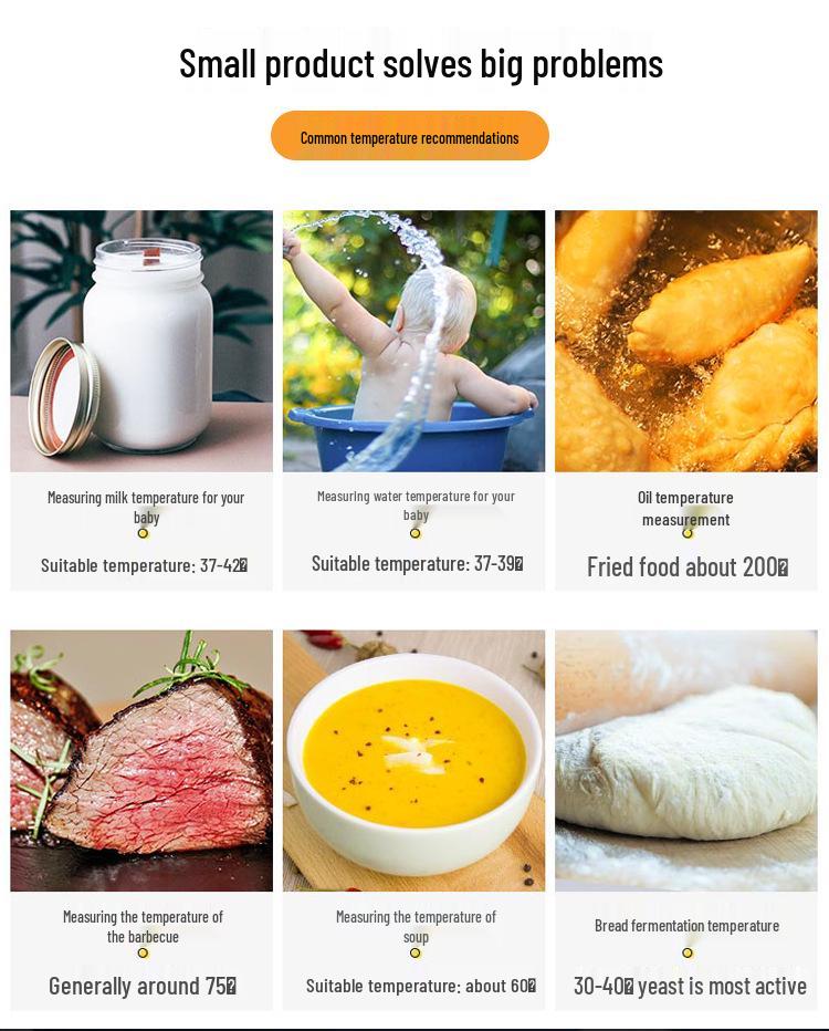 Digital Folding Meat Thermometer with Probe for Kitchen and Barbecue