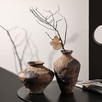 Beihanmei Wabi-sabi Retro Ceramic Vase: Zen-Style Flower Arrangement Ornament