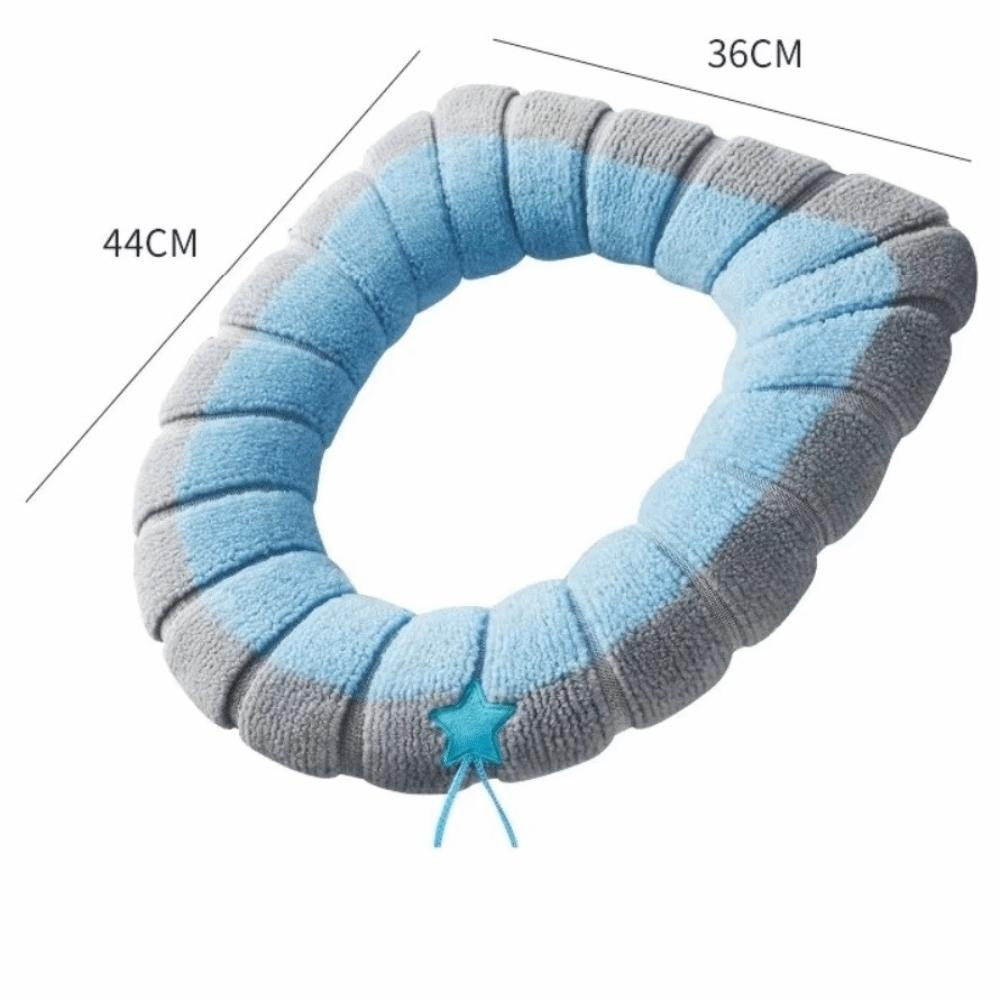 Easy Install Thickened Toilet Seat Cover Mat Washable Warm Toilet Seat Cushion Cover Soft with Handle Toilet Mat Bathroom