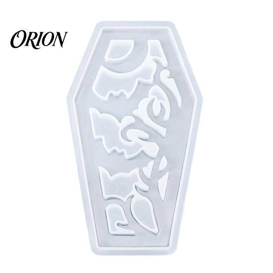 Resin Casting Molds Halloween Coffins Lampshade Silicone Mold, DIY Hollow Ghost Spider Bat Food Grade Crafts Gypsum Cement Epoxy Mold Handmade