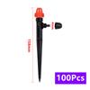 10/100Pcs Adjustable Drip Irrigation System Nozzles 4/7mm Hose Scattering Spiked Sprinklers Lawn Irrigation Atomization Cooling