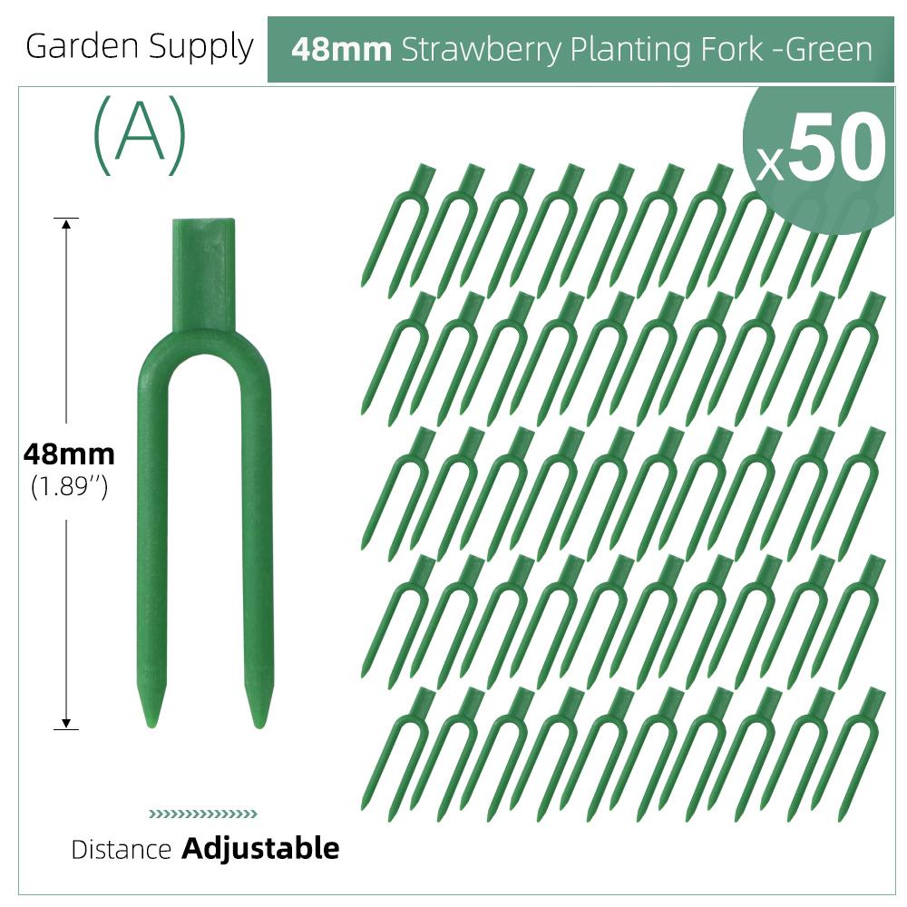 50PCS Strawberry Garden Plants Fastening Fixture Clamp Clips Planting Fork Green Stolon Fixator Watermelon Vine Pressing Tool