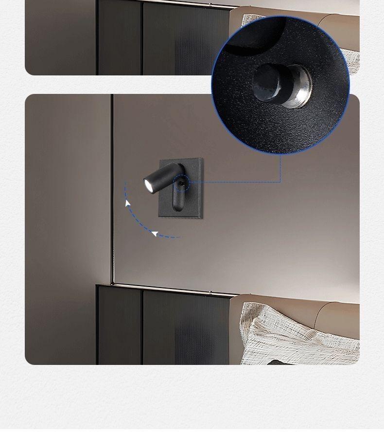 Drehbare 86er Dose: Kreative Schlafzimmer- & Hotel-LED-Wandleselampe