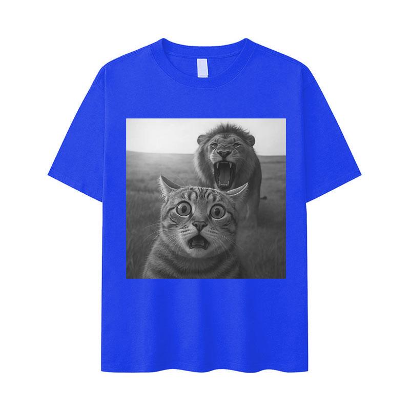 Humor Cat High Quality Print Shortsleeved Tshirts Unisexs Cozy Pop Oversized Tshirts Summer Casual Y2K Tops Hot Sale Streetwear