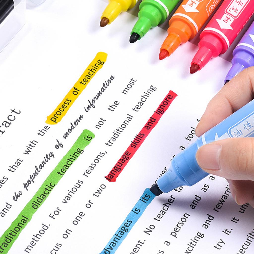 Doppelspitzen-Ölmarker Kinder Handgezeichneter Hakenstift Kinder Schreib-Malwerkzeug Künstlerbedarf(880 12 Farben )