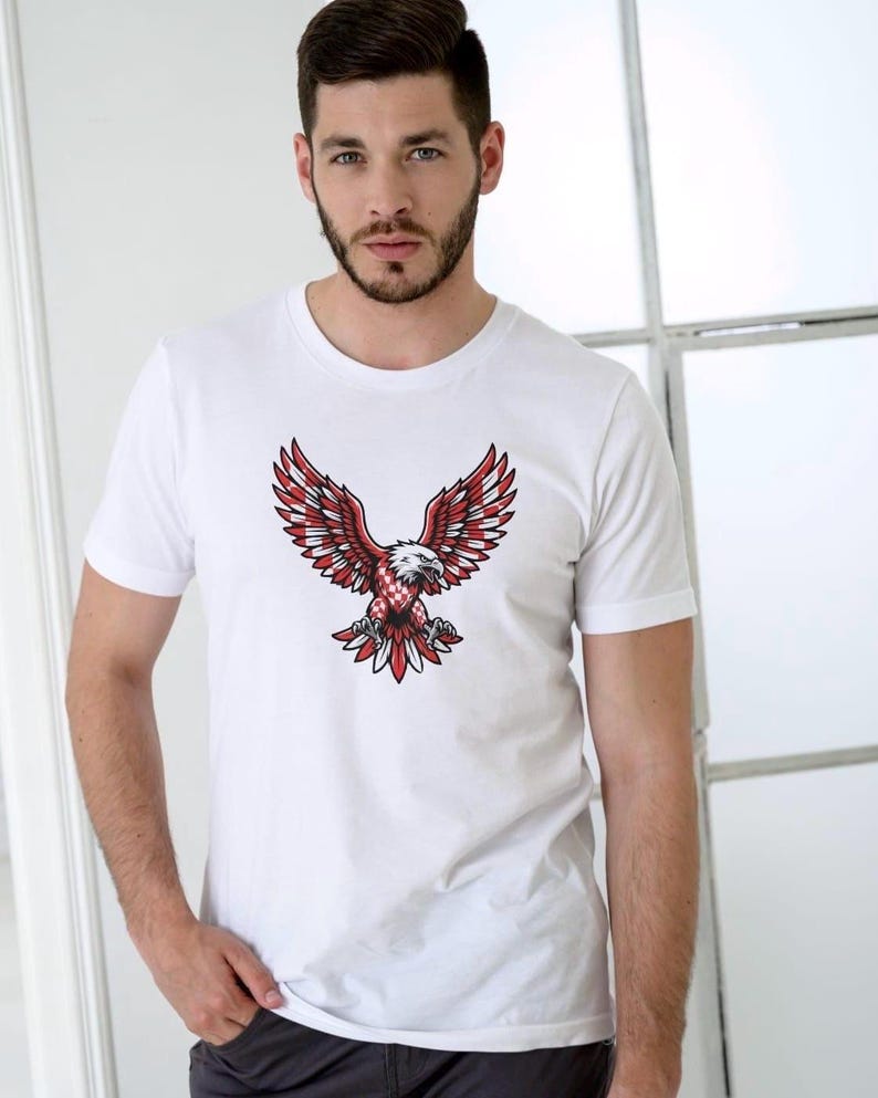 Croatia Eagle Wings T-Shirt, Hrvatska Pride Shirt, Croatian Flag Graphic Tee, Croatia Soccer Fan Shirt 2XL