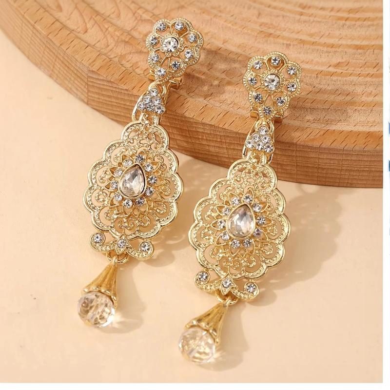 Drop Earrings for Women Classic Multi-Color Rhinestones Fadeproof for Formal Dinner Anniversary Gift for Wife