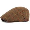 HT4909 Beret Cap Spring Autumn Winter Wool Hat Artist Painter Plaid Beret Hat Male Female Ivy Flat Cap Adjustable Mens Berets