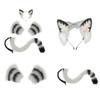 Cute Anime Beast Tail Cat Ear Headband Paw Gloves Set Lovely-Fox Tail Themed Party Costume Cosplay Props for Festivals