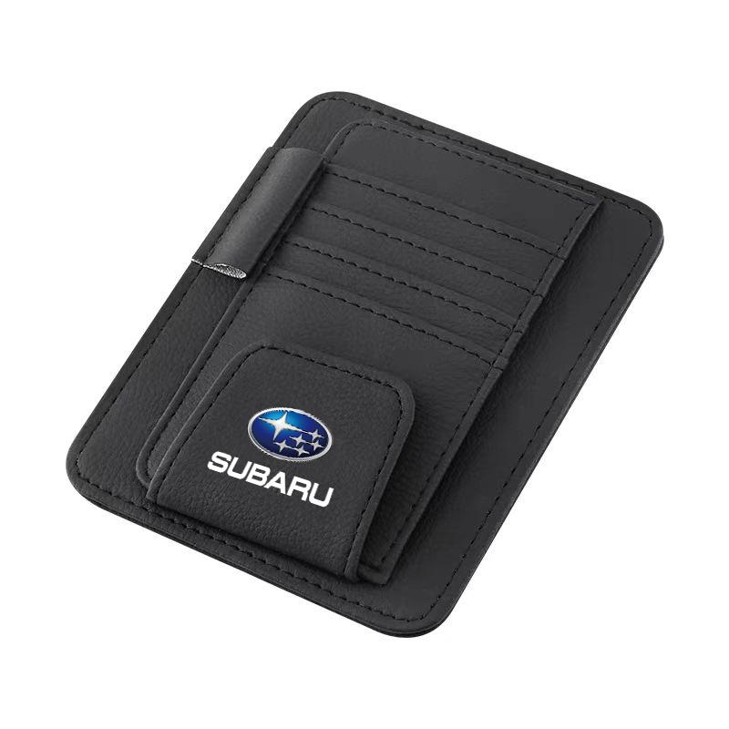 Car Sun Visor Organizer Storage Bag Card Sunglasses Clip For Subaru Forester Tribeca STI WRX BRZ Outback Crosstrek Smart Legacy rgw1