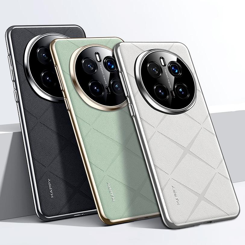 Plain Leather + Camera Lens Protection Case For Honor Magic 7 Pro 7 Magic 6 Pro RSR X60 Pro X9C Slim Good Texture Cover