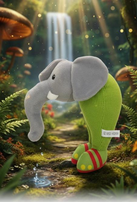 

Мягкая игрушка-брелок Слон Лирили Ларила Lirili Larila Italian Brainrot Итальянский брейнрот для детей 16 см 16 зелений