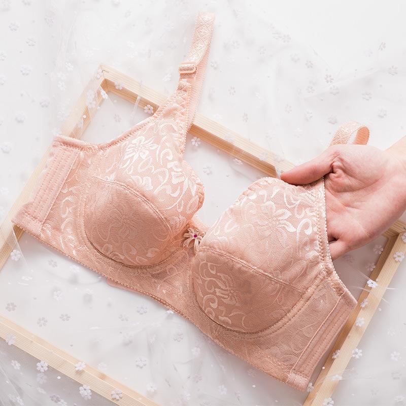 Reggiseno push up in pizzo di grandi dimensioni da donna, forte sostegno, biancheria intima con ferretto, canotta morbida per la pelle