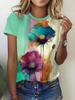 2026 New Women 3D Dandelion Graphics Print T-Shirts Fashion Casual Clothes Short Sleeves Top Summer Tees O-Neck Women's Clothing