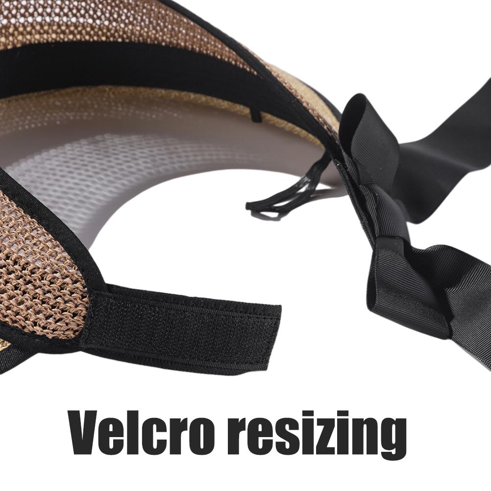 Foldable Straw Sun Visors for Women Sun Protection Wide Brim Bowknot Sun Hat Empty Top Breathable