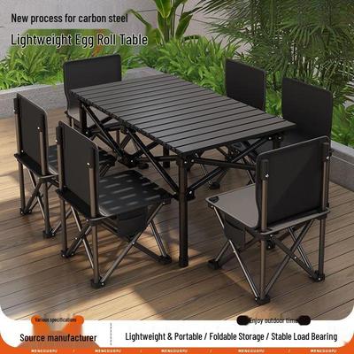 Tragbares Outdoor-Klapptisch- und Stuhlset für Camping, Grillpartys und Terrassen