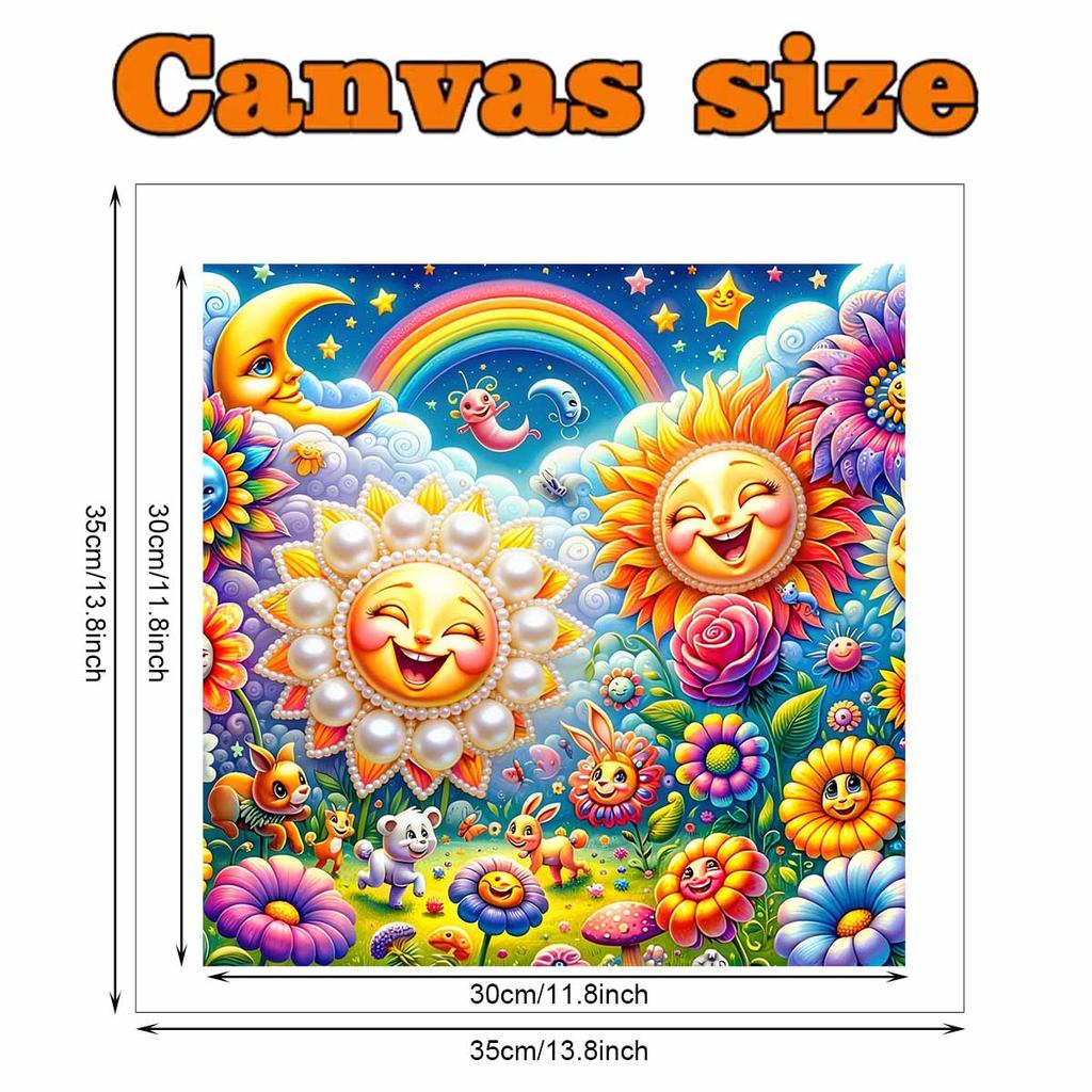 Flowers and The Moon Full 5D DIY Pearl Gem Art Diamond Painting Kits for Adults/Beginners Gift Idea Home Decor 11.81x11.81in