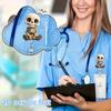 2D flacher morphing Totenkopf einziehbarer Ausweishalter, PMMA Acryl Ausweishalter für Krankenschwestern RN Pflegestudenten, Niedliches flaches Design Arbeitsausweis Lanyard