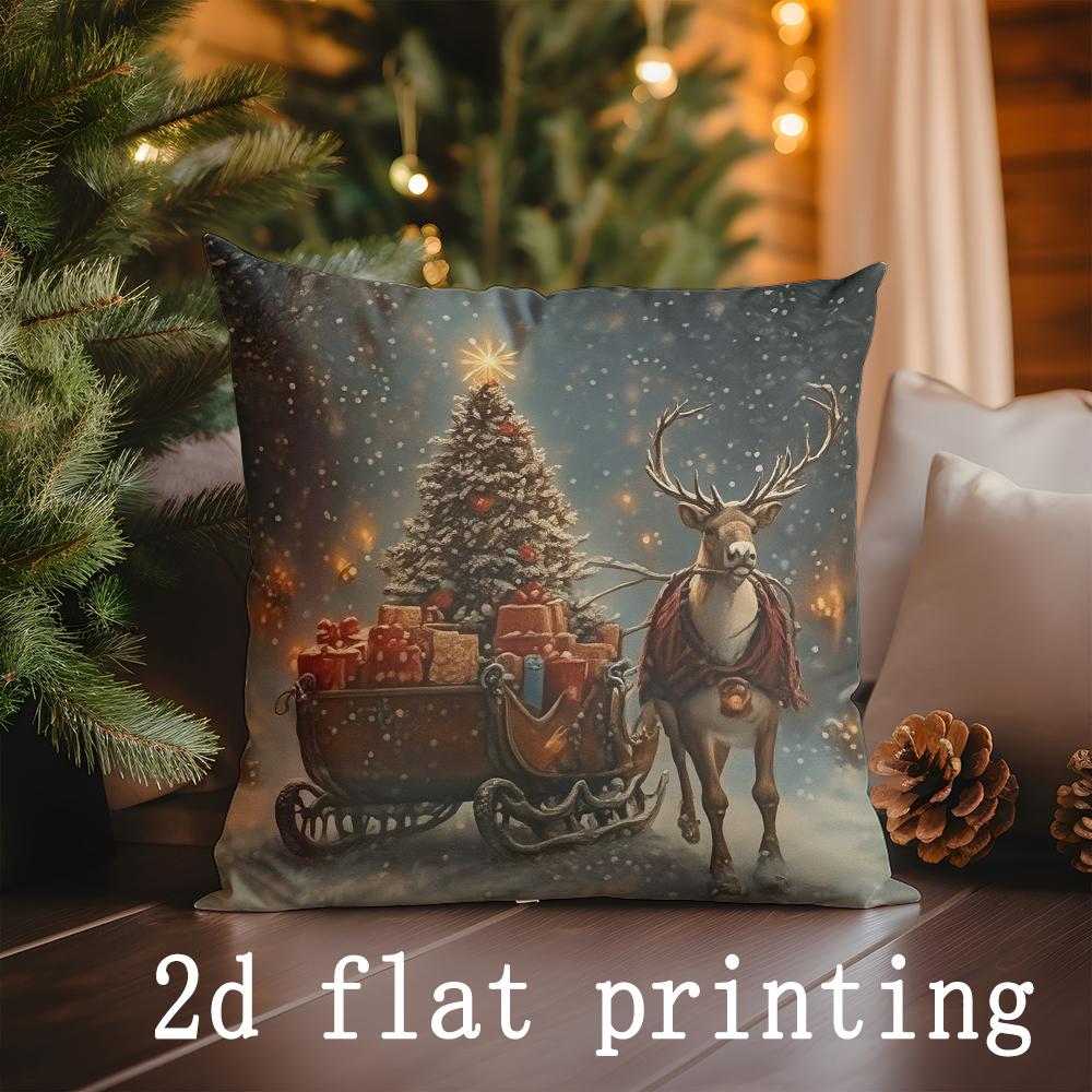 Dekorative Kissenbezüge im Weihnachtsstil mit Mustern Muster Kissenbezug Geeignet für Sofa Schlafzimmer Auto Kissenbezug