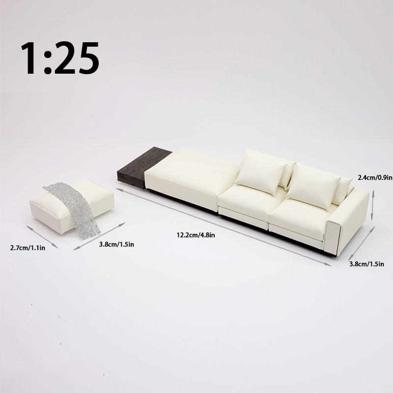 1/20 1/25 Dollhouse Simulation Sofa Tea Table Model Dollhouse Mini Furniture Decoration Dolls House Living Scene Ornament
