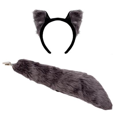 Grey Wolf Set: Headband Tail Wolf Fairy Tale Forest