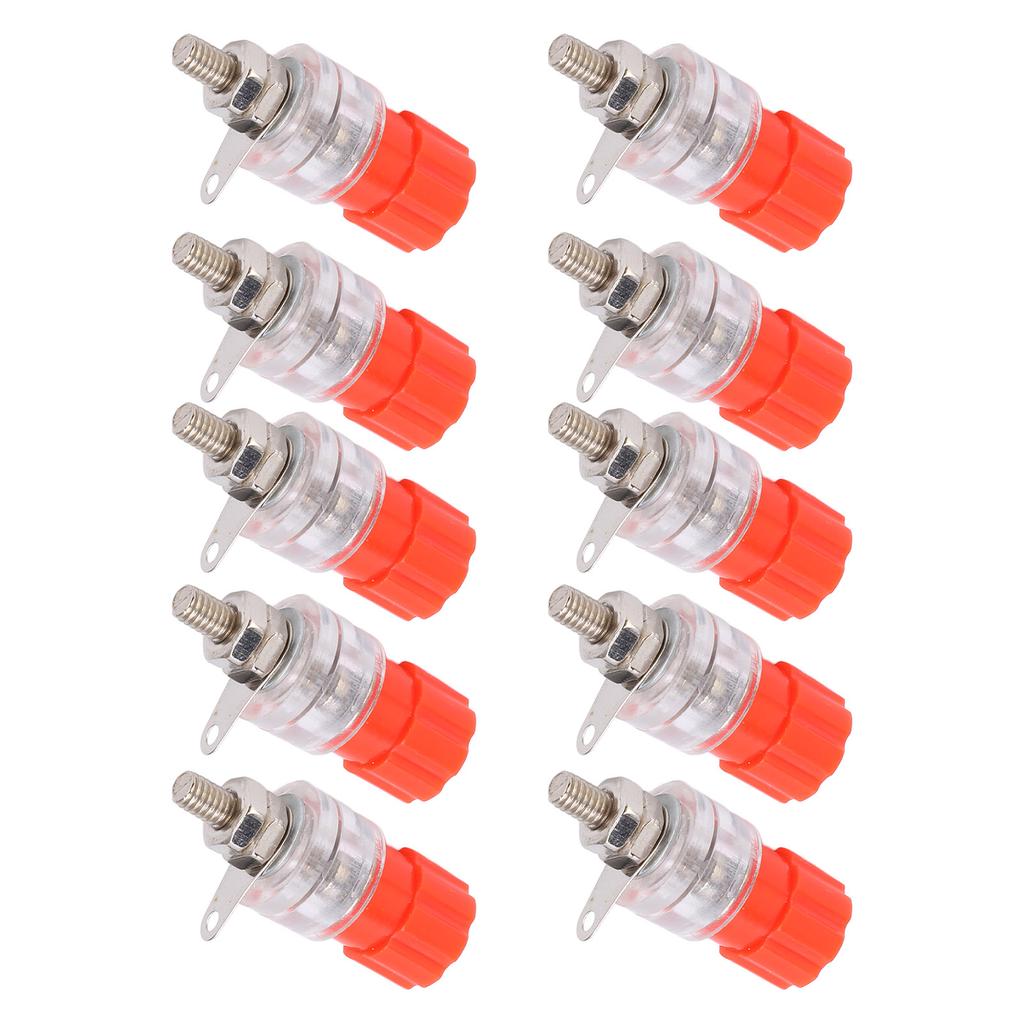 10pcs Banana Socket 4mm 0.2in Copper Screw Transparent Zinc Alloy Material Speaker Binding Post 30Vac‑60Vdc