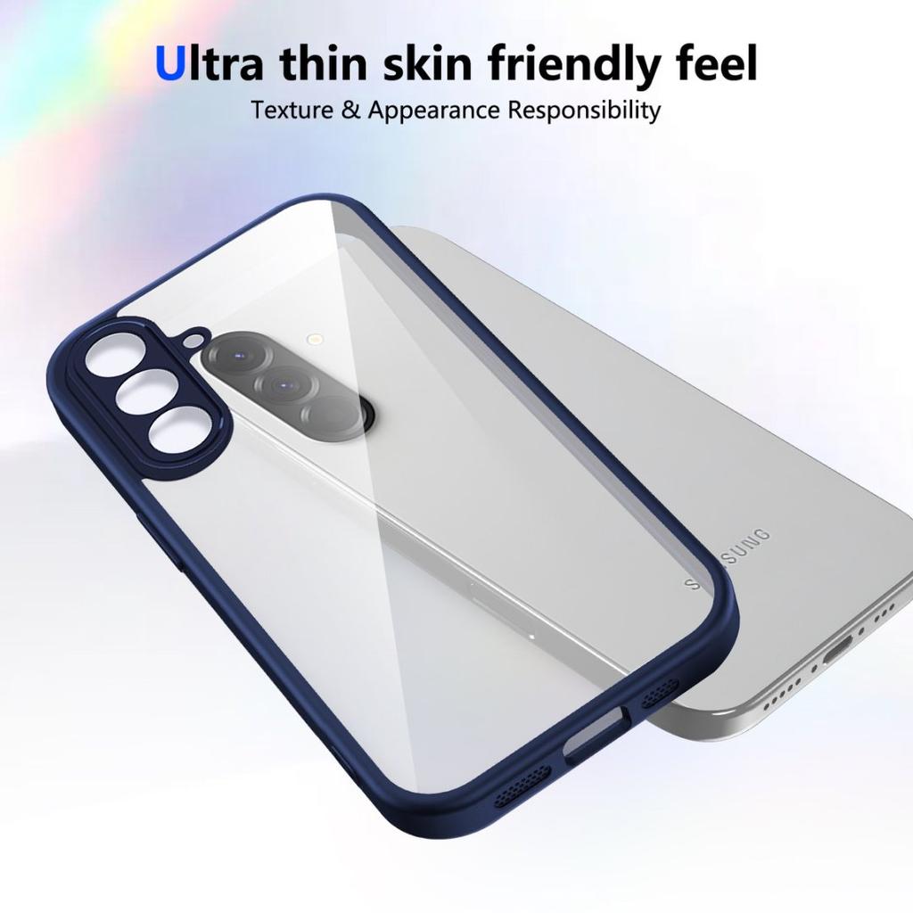 Clear Soft Frame Phone Case for Samsung Galaxy A56 A55 A14 A34 A35 A36 A16 A17 A07 5G Anti-fall Protect Cover Hard Acrylic Shell
