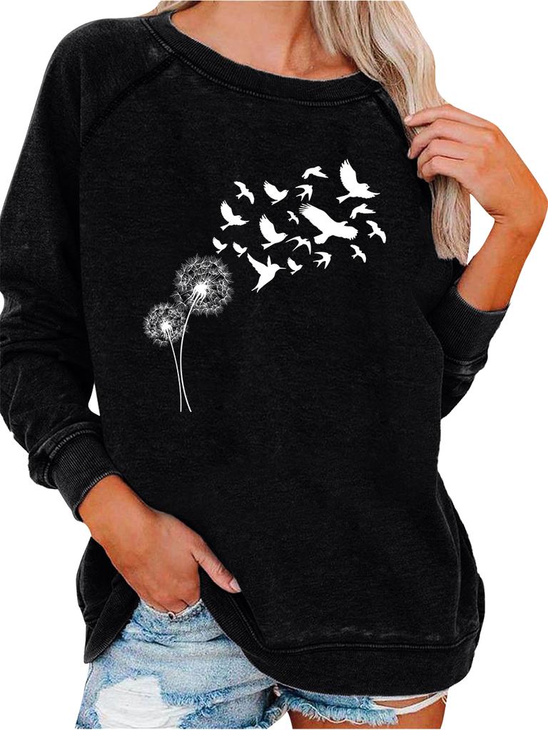Damen Lockeres Pullover-Sweatshirt Frühling/Herbst Mode Print Top