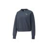 Solid Color Casual Pullover Loose Long Sleeve Sweatshirt Women Sweatshirt Blue 673109-16